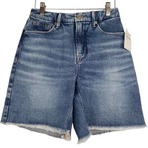 Good American NWT Icon Bermuda Short in Indigo Size 0/25 High Rise Retail $119